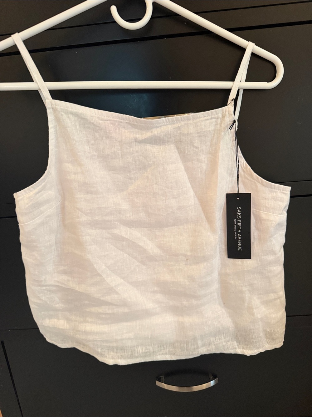 Saks Fifth Avenue White Linen Camisole Top